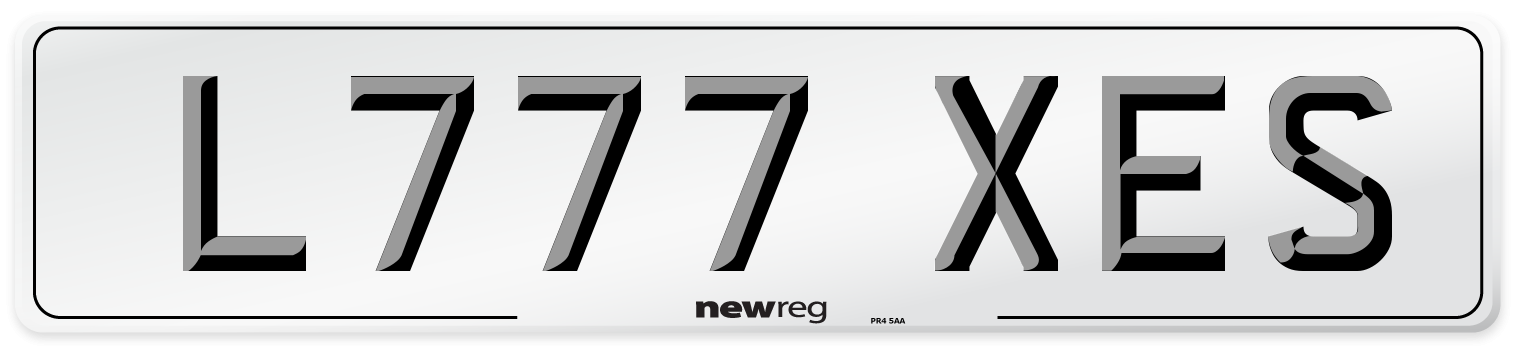 L777 XES Number Plate from New Reg